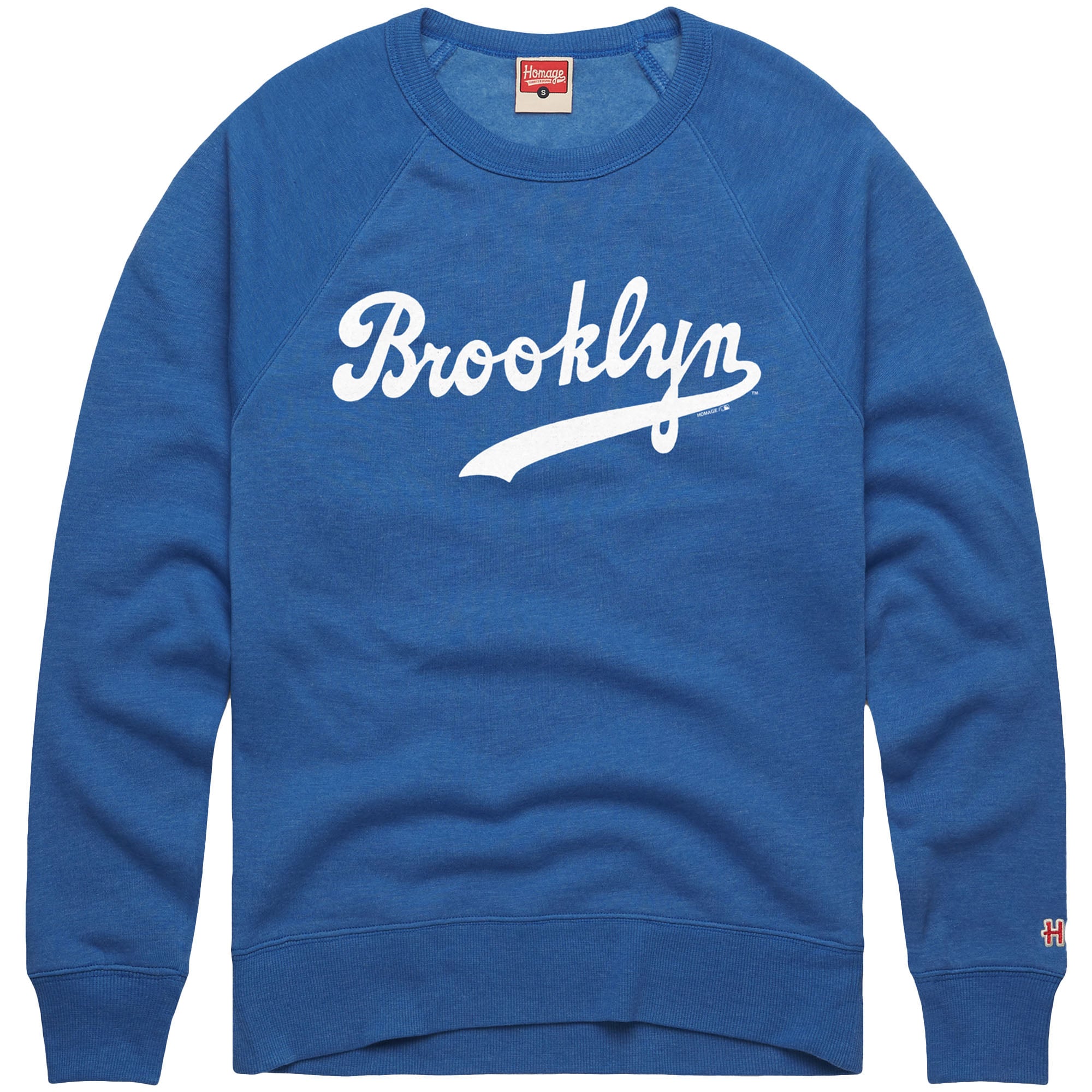 Men's Homage Royal Brooklyn Dodgers Retro Tri-Blend Pullover Sweatshirt